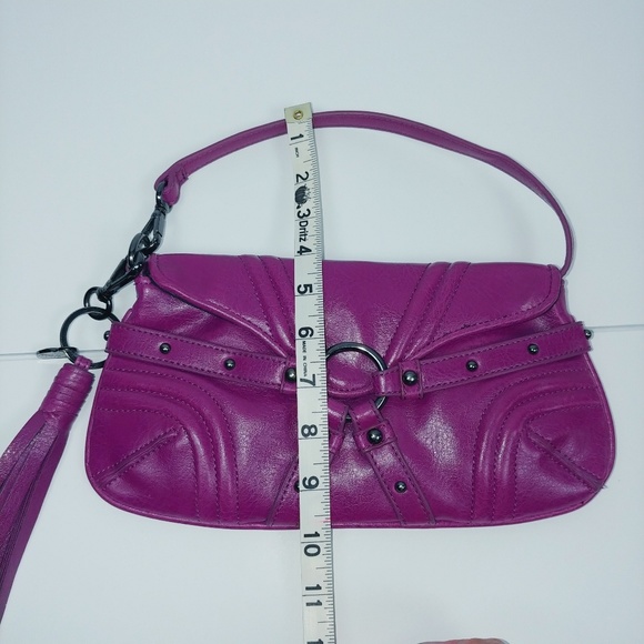 Like New Botkier Dark Magenta Deep Pink Studded Clutch Wristlet Hand Bag Purse - Picture 11 of 12